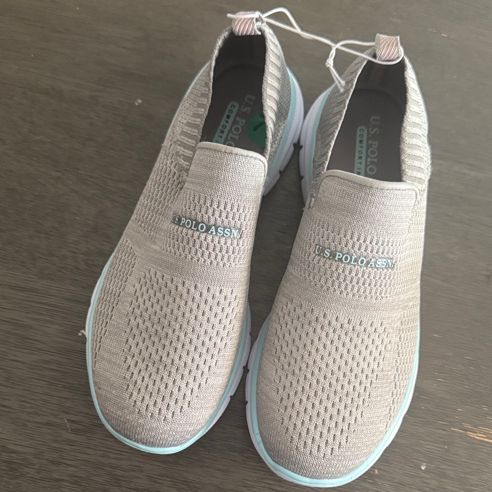 U.S. Polo Assn. Women's Light Gray Slip-On Sneakers
